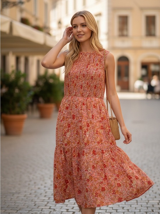 Sienna Sky Dresses & Skirts - Sienna Sky Sleeveless Smocked Tiered Maxi Dress